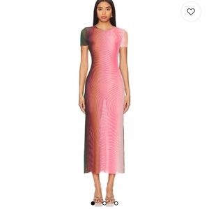Revolve Misa‎ Los Angeles Vanessa Midi short sleeve Dress in Cali Ombre XS